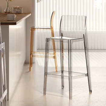 Прозрачен стол бар, модерен стол за дома, стол за бар, кафене, стол за приготвяне на чай с мляко, рецепция, офис стол, дизайнерски мебели AA50