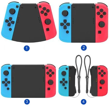 1 комплект 5 в 1 свързване на калъф за ръкохватка за геймпада Nintendo Switch Joy-Con, високо-технологична технология на обработка на повърхността, здрава