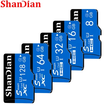 Високоскоростна Карта Памет ShanDian 128 GB 32 GB Smart SDHC карта За Смартфон /Таблет 64 GB 16 GB 8 GB Мини-Карта SD/TF Flash-Карта