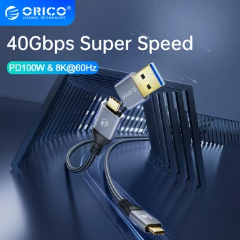 ORICO Thunderbolt 4 c usb кабел 40 gbps C USB Кабел PD100W Бързо Зарядно Устройство Кабел 8K @ 60Hz HD USB 3.0-C USB Кабел за Macbook PS4