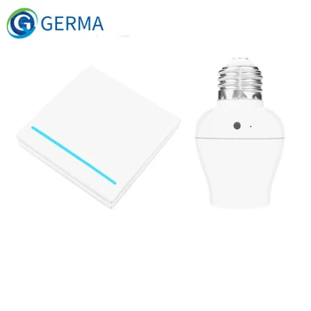 GERMA E26 E27 Притежателя лампи smart push Безжичен Ключ електрически крушки 433 Mhz RF Дистанционно Управление Стенни Панела на къщата е 110 В На 220 В 1/2/3 банда