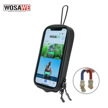 WOSAWE Магнитна чанта за мотор, стойка за мобилен GPS навигатор, като чанти, водоустойчив калъф за телефон със сензорен екран, предната тръба на мотоциклета, на помещение