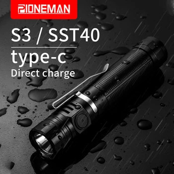 PIONEMAN S3 EDC фенерче Type-c Бързо зареждане практично фенерче Допълнителен led SST40