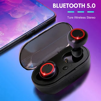 Безжични слушалки Y50 TWS Спортни слушалки 5.0 Bluetooth слушалка микрофон телефон безжични слушалки за телефон Huawei, Xiaomi