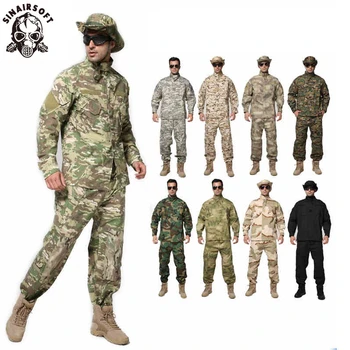 SINAIRSOFT, военно-тактически панталони-карго, камуфляжная форма, водоустойчив камуфляжная военна бойна форма на BDU, комплект дрехи за лов на САЩ