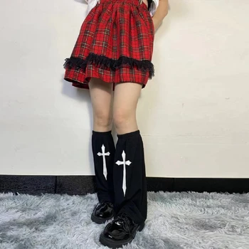 Дамски гети Cross Cool в готически стил в стил пънк с преминаването принтом /обикновена чорапи и без чорапи, покривала за крака, градинска облекло