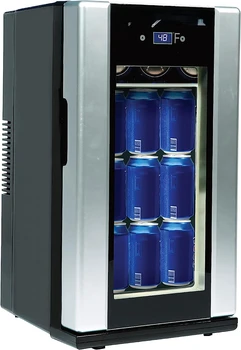 Хладилник за напитки в ретро стил от 18 кутии или 4 бутилки вино, с контрол на температурата, Тец, без мирис, от неръждаема