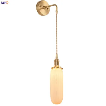IWHD Скандинавски керамични мед, с монтиран на стената лампа в близост до огледалото в хола, баня, модерен японски стил, стенни лампи, лампи LED