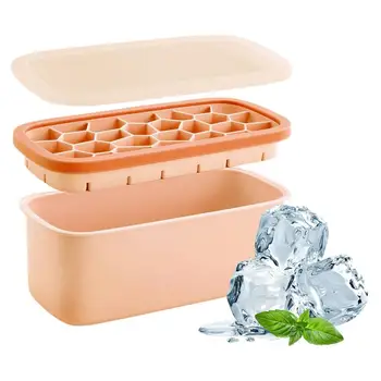Тава за кубчета лед във формата на сот, множество силиконова форма за кубчета лед, не съдържа BPA, лед със свалящ се капак за лесно освобождаване на сок