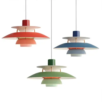 Модерен дизайн, окачена лампа, цветни форма на чадър, led окачен лампа за дневна, фоайе, полилеи, лампа Lampadario