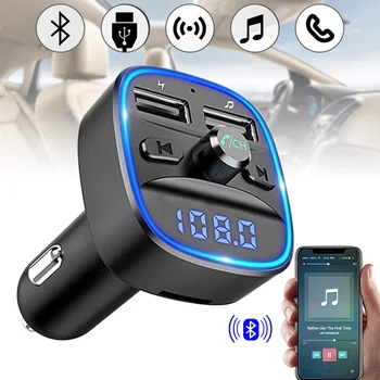 Комплект за автомобил, FM предавател, Bluetooth, мултифункционален MP3 плейър, радио, бързо зарядно устройство, адаптер за зареждане за кола