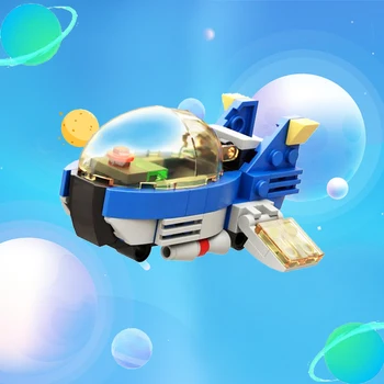 MOC Космически субсветовой боец, градивни елементи, на модел на изтребител, космически кораб, космически серия, тухли, космически кораб, детска играчка за подарък