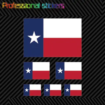 6 бр., набор от стикери с флага на Тексас, набор от самозалепващи винилови стикери премиум-клас TX за кола, преносими компютри, мотоциклети, канцеларски