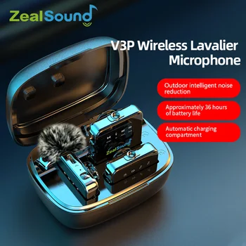 Zeals Sound Професионален безжичен петличный микрофона от ревера за iPhone Android с зарядно калъф за интервю, видеоподкаста, видео блог
