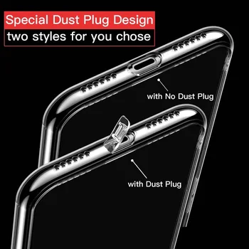 Пылезащитная коркът е Мек Силикон Прозрачен Калъф за iPhone 13 12 14 Mini 11 Pro Max 6 6S 7 8 Plus X XR XS Тънка Делото от TPU Capinhas