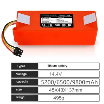 9800mAh ерзац head Batterie für Mi Roboter Mijia Roborock s50 s51 Roboter Staubsauger Li-Ion 14,4 V Batterie