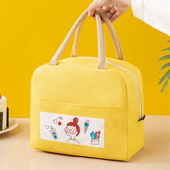 Мультяшная чанта за обяд Преносима чанта за Bento Студентски детска скъпа колоритен чанта за Bento външна чанта за изолация от алуминиево фолио чанта за лед