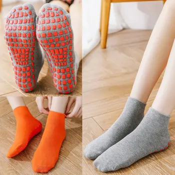 1 чифт памучни чорапи за батут за деца и възрастни, мини чорапи на пода, удобно облекло, мини спортни чорапи за йога, масаж на краката