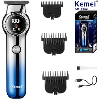 Kemei безжична машинка за обяснения Изключително аккуратная резитба, машина за подстригване на коса Crisp Clean Line професионални фризьорски салон машина за подстригване на коса