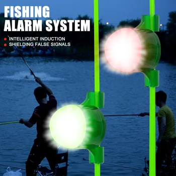1 бр. Риболов хапят аларма нощен риболов инструменти за интелигентно напомняне led светлина риба хапят аларма лампа Bell открит риболовни аксесоари
