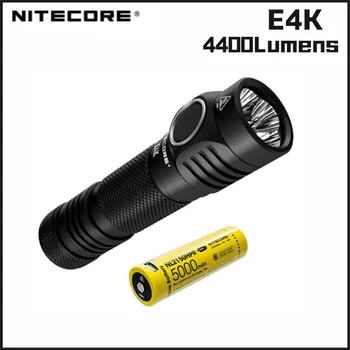 Компактен led ЕРП-Фенерче NITECORE E4K капацитет 4400 лумена, 8 Режима на осветление С батерия NL2150HPR 18650, Фенерче за самозащита, Трох-Фенер
