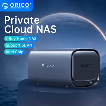 ORICO NAS Server 2 отделения с частен облак на сървъра за съхранение на данни, за дома / офиса Intel Dual Core 2.6 GHz Plex Media Server за Мрежово съхранение