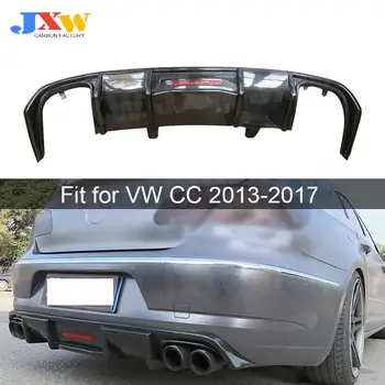 От въглеродни влакна автомобилен състезателен задна броня за устни, дифузер, спойлер с лампа за Volkswagen vw CC 2013-2017 FRP PP Защита на бронята