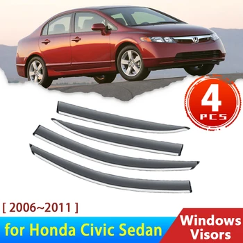 Дефлектори на Предното стъкло за Honda Civic 8 Acura CSX Седан 2006 ~ 2011 2008 2010 Аксесоари Странично Прозореца на Колата Козирка Довършителни Дъжд от Веждите