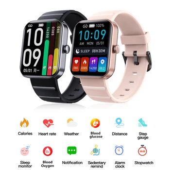 Умни часовници за жени с пълен сензорен екран, Bluetooth предизвикателство водоустойчив часовник спортен монитор на сърдечната честота фитнес умни часовници, дамски часовници