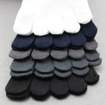 5 Двойки Качествени Памучни Чорапи с Пет пръста за Мъже, Къси Бизнес Ежедневни Дишащи Дезодоранти, Антибактериални Стелки, Без Токчета, Sox