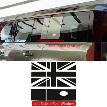За Land Rover Defender 110 2020-2021, на задната врата на автомобила, външно странично прозорец, лента с цветен печат, етикети, стикер, емблема, автомобилни аксесоари