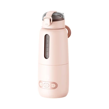 Обновете портативен USB-електрическа възглавничка за мляко и вода за бебето Капацитет 300 мл, бързо загряване, вградена батерия, безжична instant топло за вода