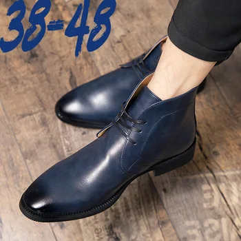 Мъжки Бизнес Официалната Ежедневни Кожени Обувки Големи Размери в Европа и Съединените Щати, Работна Сватбена Кожени Обувки в стил Ретро, Модни TX36
