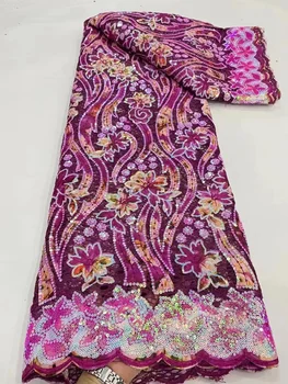 Гореща разпродажба Африканска лейси плат 2023, висококачествено тюлевое дантелено рокля за жените, бродерия, пайети, лейси окото, френска лейси плат