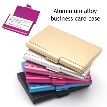 1 бр. мъжки калъф за визитни картички, алуминиев държач от неръждаема стомана, метална кутия, калъф за кредитни карти, женски калъф за визитни картички
