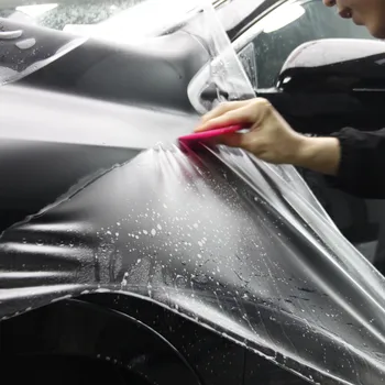 Самовосстанавливающаяся 1,52 * 15 м матово-бяла защитно фолио от материал TPU PPF срещу пожълтяване на боята на каросерията на автомобила